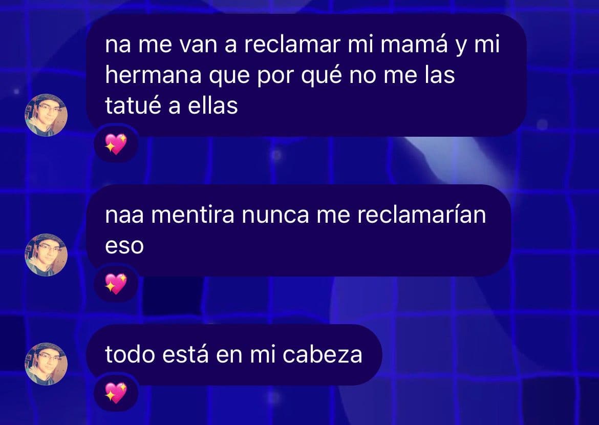 Adjunto unos pantallazos de nuestras conversaciones que me marcaron, el dia que me llamo y hablamos más de una hora, jamás lo habíamos hecho y después me enviaste un audio orinando jajaja y te lo devolvi <3.